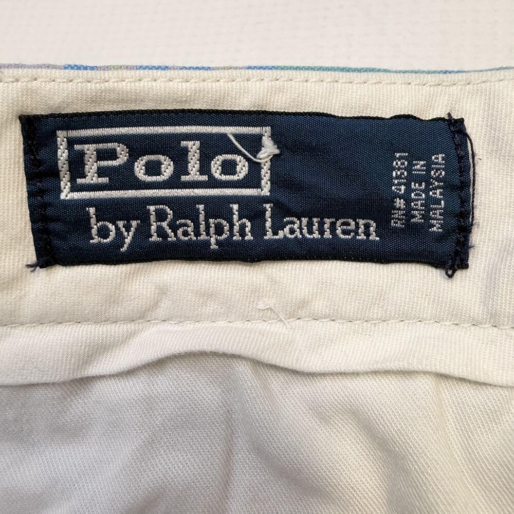 Polo Ralph Lauren Pants Mens 38x30 Multicolor Madras Plaid Cotton Chino Preppy - Picture 7 of 12